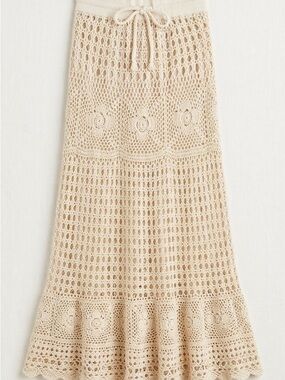 American Vintage Crochet Maxi Skirt in Cream